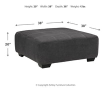 Load image into Gallery viewer, Ambee - Oversized Accent Ottoman - Slate
