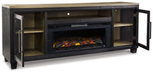 Load image into Gallery viewer, Foyland - 83" TV Stand With Electric Infrared Fireplace Insert - Black / Brown