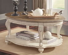 Load image into Gallery viewer, Realyn - Oval Cocktail Table - White / Brown