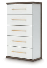 Load image into Gallery viewer, Kendanport - Five Drawer Chest - Brown / White