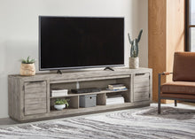 Load image into Gallery viewer, Naydell - 92" TV Stand with Wide Fireplace Insert - Gray