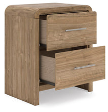 Load image into Gallery viewer, Gramburg - Two Drawer Night Stand - Warm Natural Brown