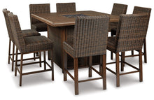 Load image into Gallery viewer, Paradise Trail - Square Bar Table w/Fire Pit - Medium Brown