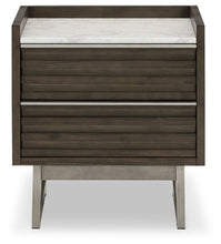 Load image into Gallery viewer, Arkenton - Two Drawer Night Stand - Grayish Brown / White