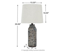 Load image into Gallery viewer, Mahima - Paper Table Lamp (Set of 2) - Black / White