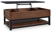 Load image into Gallery viewer, Kallari - Lift Top Cocktail Table - Warm Brown / Black