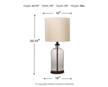 Load image into Gallery viewer, Bandile - Glass Table Lamp - Clear / Bronze Finish