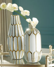 Load image into Gallery viewer, Mohsen - Vase Set (Set of 2) - Gold Finish / White