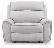 Load image into Gallery viewer, Social Pointe - Power Recliner / Adjustable Headrest - Pearl / Ash
