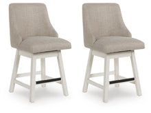 Load image into Gallery viewer, Robbinsdale - Upholstered Swivel Curved Back Barstool (Set of 2) - Antique White