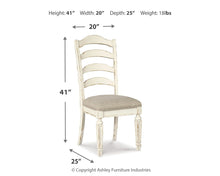Load image into Gallery viewer, Realyn - Dining UPH Side Chair (Set of 2) - Ladderback - Chipped White