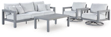 Load image into Gallery viewer, Hurley Park - 4 Pc. - Outdoor Sofa, 2 Lounge Chairs And Coffee Table - Gray