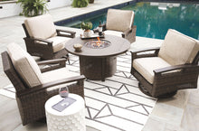 Load image into Gallery viewer, Paradise Trail - 5 Pc. - Conversation Set with 4 Swivel Lounge Chairs - Medium Brown