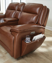 Load image into Gallery viewer, Healy Pier - Power Reclining Loveseat With Console / Adj Headrest - Chocolate