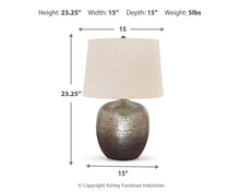 Load image into Gallery viewer, Magalie - Metal Table Lamp - Antique Silver Finish