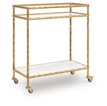 Load image into Gallery viewer, Plattfield - Bar Cart - Antique Gold Finish