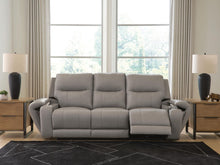Load image into Gallery viewer, Real Moments - Power Reclining Sofa With Audio Seating - Ash