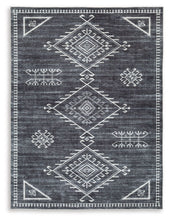 Load image into Gallery viewer, Arloman - 5' x 7' Rug - Black / Cream / Gray