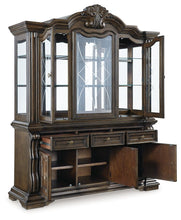 Load image into Gallery viewer, Maylee - 11 Pc. - Dining Extension Table, 4 Side Chairs, 2 Arm Chairs, Storage Bench, Buffet And Hutch - Dark Brown