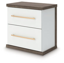 Load image into Gallery viewer, Kendanport - Two Drawer Night Stand - Brown / White