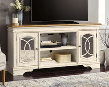Load image into Gallery viewer, Realyn - XL TV Stand w/Fireplace Option - Chipped White