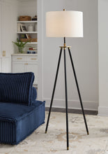Load image into Gallery viewer, Cashner - Metal Floor Lamp - Black / Gold Finish