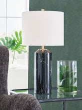 Load image into Gallery viewer, Hanzila - Poly Table Lamp - Black / Gold Finish