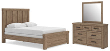 Load image into Gallery viewer, Oliandon - 3 Pc. - Queen Panel Bed, Dresser And Mirror - Light Brown