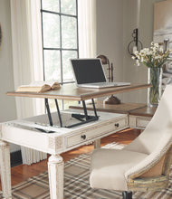 Load image into Gallery viewer, Realyn - L Shaped Desk With Lift Top - White / Brown