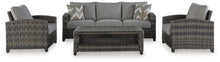 Load image into Gallery viewer, Oasis Court - Sofa, Chairs, Table Set (Set of 4) - Gray