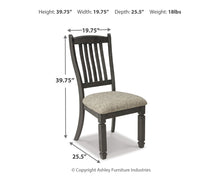 Load image into Gallery viewer, Tyler Creek - Dining UPH Side Chair (Set of 2) - Slatback - Black / Grayish Brown