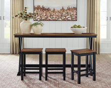 Load image into Gallery viewer, Wildenauer - Rectangular Dining Room Counter Table Set (Set of 4) - Brown / Black