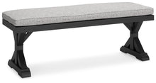 Load image into Gallery viewer, Beachcroft - Bench With Cushion - Black / Light Gray