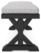 Load image into Gallery viewer, Beachcroft - Bench With Cushion - Black / Light Gray