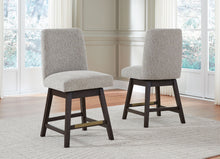 Load image into Gallery viewer, Burkhaus - Upholstered Swivel Barstool (Set of 2) - Beige / Dark Brown