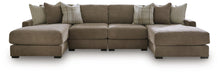 Load image into Gallery viewer, Camellia-Court - 4-Piece Double Chaise Sectional - Coffee