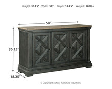 Load image into Gallery viewer, Tyler Creek - Dining Room Server - Black / Gray
