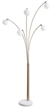Load image into Gallery viewer, Taliya - Metal Arc Lamp - Champagne / White