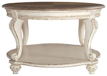 Load image into Gallery viewer, Realyn - Oval Cocktail Table - White / Brown