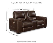 Load image into Gallery viewer, Alessandro - PWR REC Loveseat/Con/Adj HDRST - Walnut