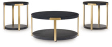 Load image into Gallery viewer, Shylore - Occasional Table Set (Set of 3) - Black / Brass Finish