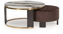 Load image into Gallery viewer, Jazmore - Nesting Cocktail Tables (Set of 2) - Brown / Brass Finish