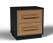 Load image into Gallery viewer, Kozmour - Two Drawer Night Stand - Black / Brown