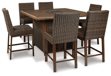 Load image into Gallery viewer, Paradise Trail - Square Bar Table w/Fire Pit - Medium Brown