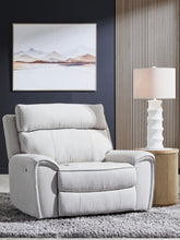 Load image into Gallery viewer, Social Pointe - Power Recliner / Adjustable Headrest - Pearl / Ash