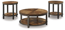 Load image into Gallery viewer, Roybeck - Occasional Table Set (Set of 3) - Light Brown / Bronze