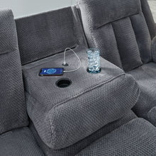 Load image into Gallery viewer, Observation - Reclining Power Sofa With Drop Down Table - Steel