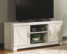 Load image into Gallery viewer, Bellaby - 63" TV Stand With Faux Firebrick Fireplace Insert - Whitewash