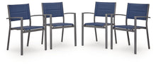 Load image into Gallery viewer, Rocky Creek - Sling Arm Chair (Set of 4) - Blue / Gray