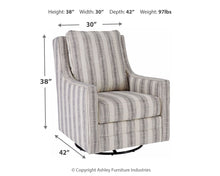Load image into Gallery viewer, Kambria - Swivel Glider Accent Chair - Ivory / Black